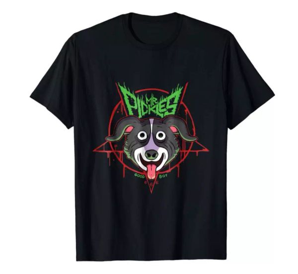

R1 Mr. Pickles Funny Dog Black T-shirt S-3XL, White;black