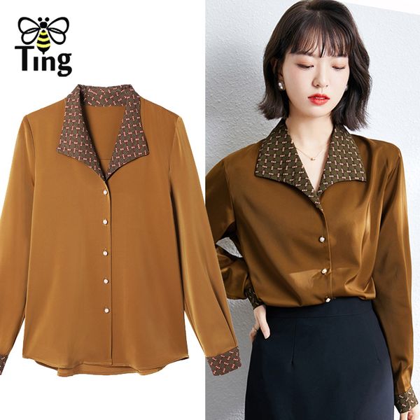 

vintage elegant turn down collar button up fashion blouses office work female shirts casual blusas plus size moda 210513, White