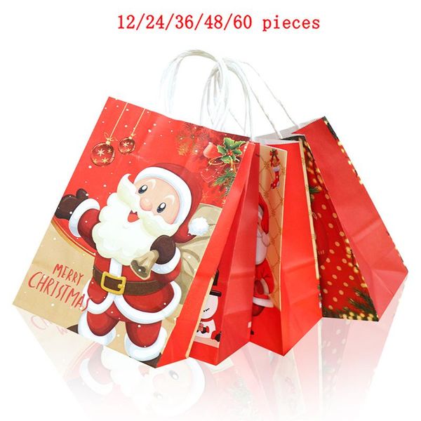 

gift wrap 21*15*8cm kraft paper christmas party bag with handles candy box decoration santa claus cookies boxes packaging