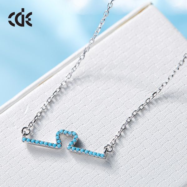 

necklace sidale's korean s925 silver pendant with turquoise heart shaped clavicle chain headdress