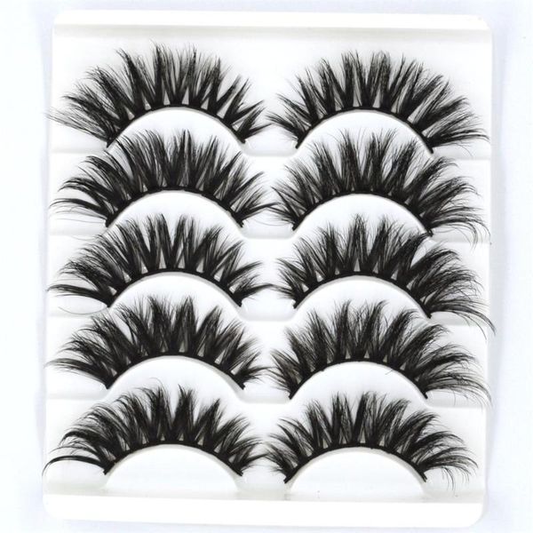 

false eyelashes 5/pairs 3d mink lashes natura faux dramatic volume fake eyelash extension cils wholesale makeup tools