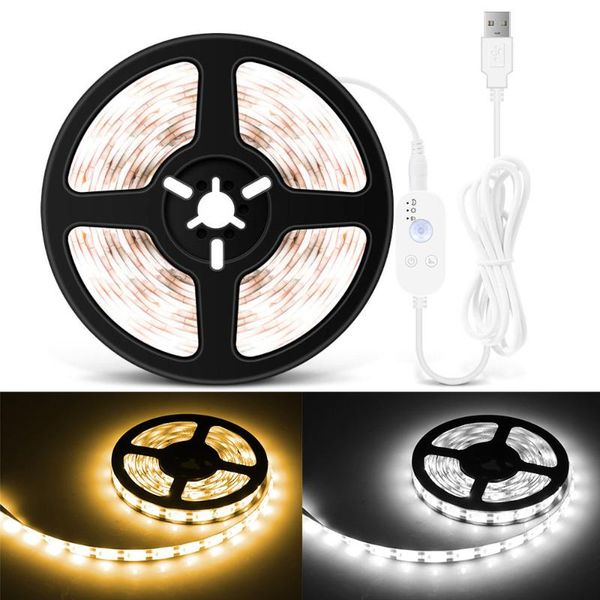 

1/2/3/4m5m waterproof ip65 light strip usb led adjustable brightness home cabinet bed induction lighting