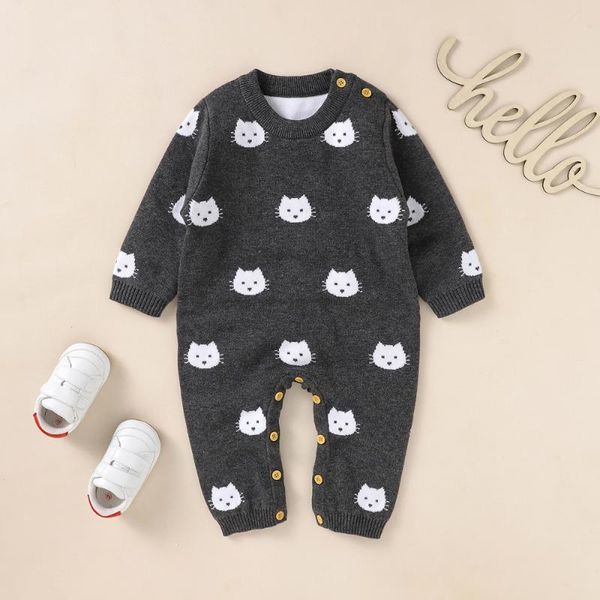 

jumpsuits baby & little boy girl sweet long sleeve knit sweater romper outfit instagramable cloth clothing jumpsuit boutique for kids, Blue