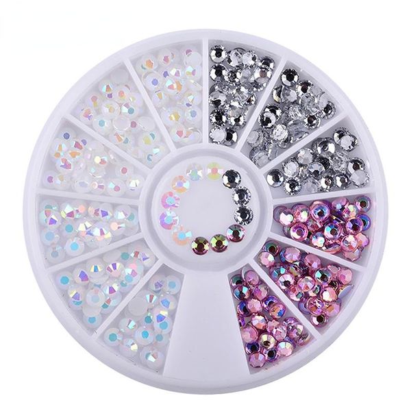 

nail art decorations 12 turntable loose diamond round box sequin, Silver;gold