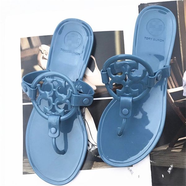 

2021 new clip foot flat tochi summer beach fashion women's shoes jelly slippers, Black