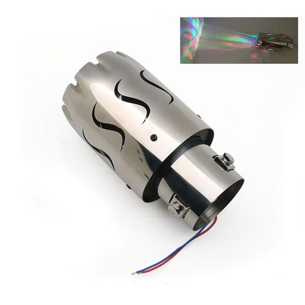 

manifold & parts 50lc automotive modification exhaust tips tailpipe stainless steel carbon fiber tail throat luminous tube pipe universal