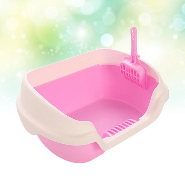 

semi-enclosed cat litter box practical cleaning bath basin toilet (pink, size) other supplies