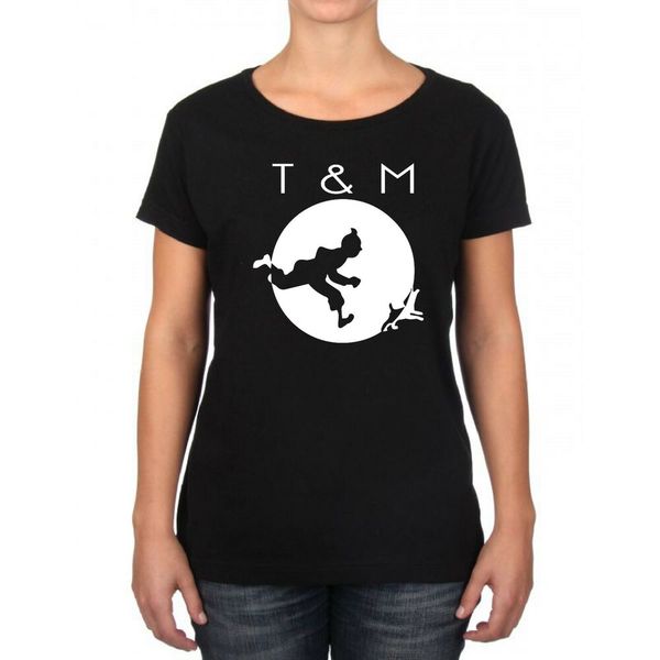 

womens t-shirt tintin & milou, White;black