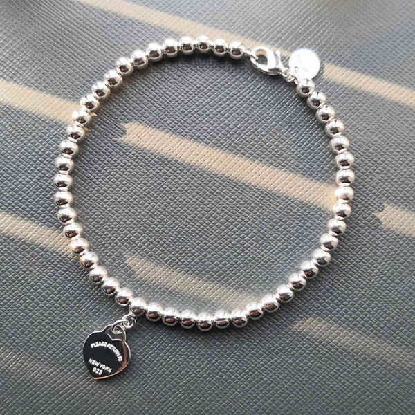 

1:1 original 925 sterling silver charm bracelets luxury fashion 4mm enamel heart brand ladies bracelet holiday gift, Golden;silver