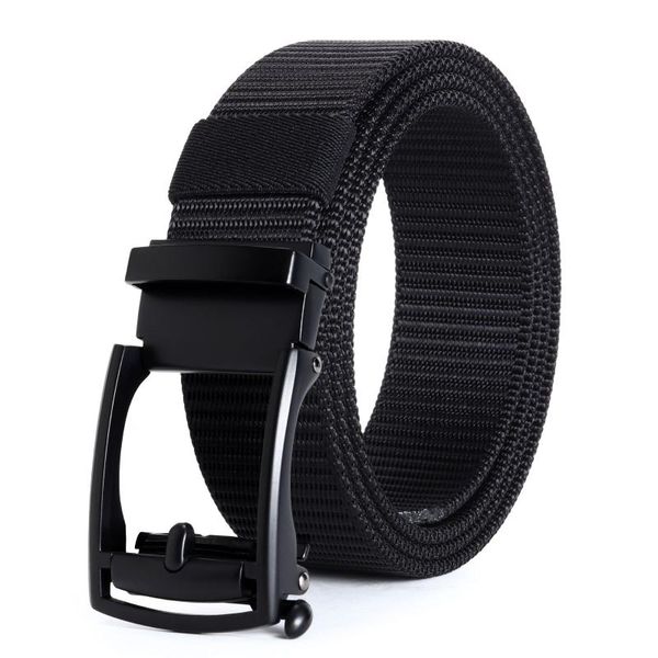 

belts hreamky alloy buckle nylon canvas male outdoor leisure, Black;brown