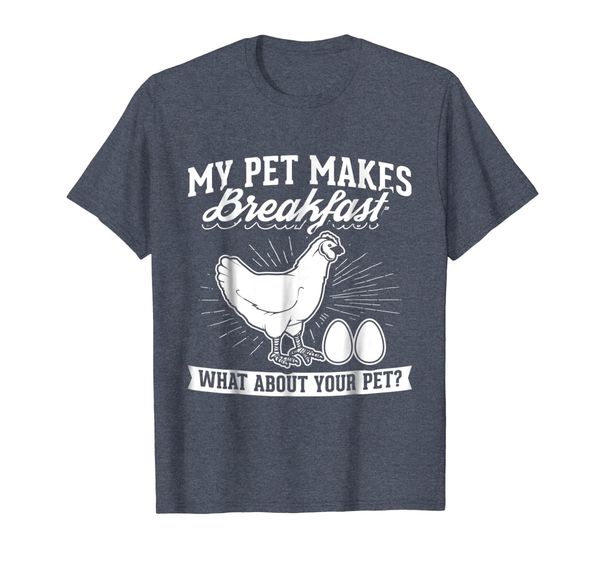 

my pet makes breakfast what about your pet chicken t-shirt, White;black