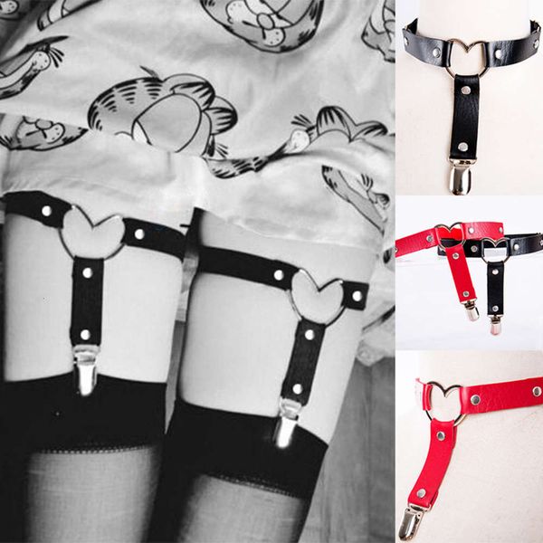 

jewelry original house love shape leather handmade simple punk hip hop leg foot ring garter, Black;white