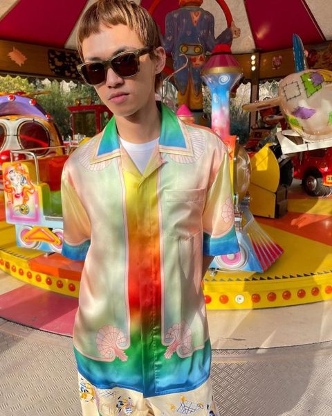 

men's casual shirts ik0350 fashion 2021 runway luxury european design party style clothing, White;black
