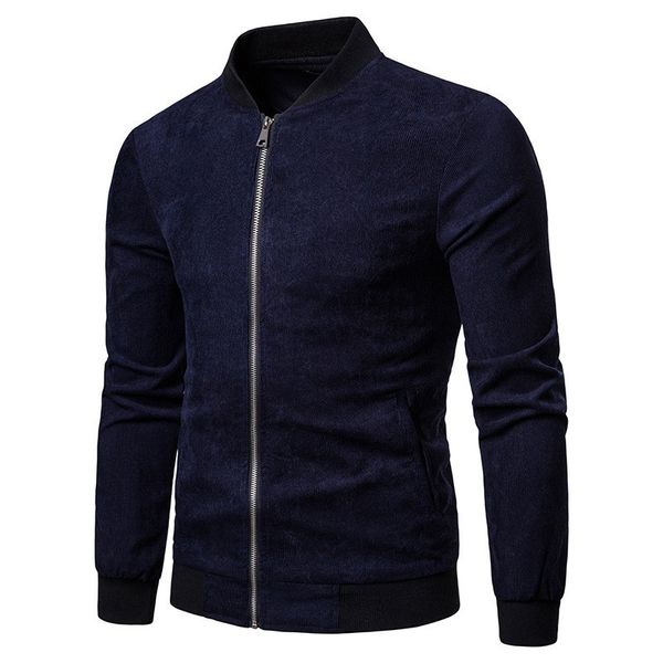 

new mens designer jacket long sleeve solid color stand collar cardgian coat autumn winter fashion casual male clothing, Black