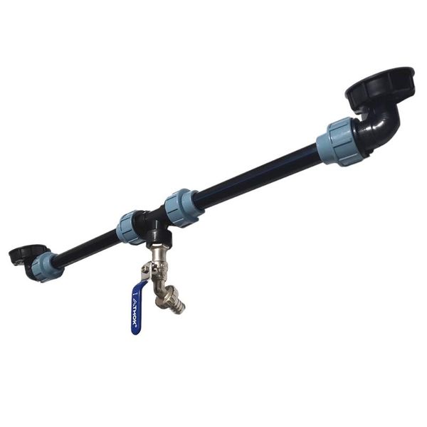 

watering equipments ibc tank tap adapter thread faucet with 1 tube and 2 curved connectors