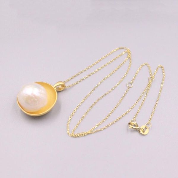 

chains arrival s925 sterling silver lucky o chain with natural freshwater pearl ball necklace 17.7inches woman gift