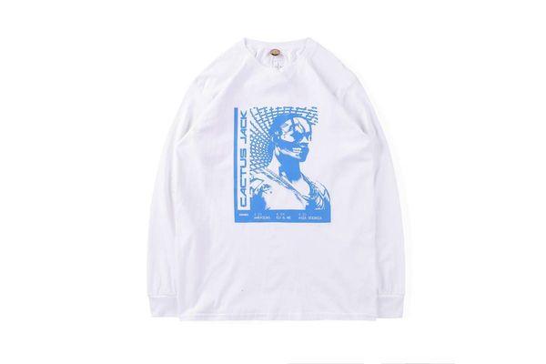 

tee shirt travis scott cactus jack t-3500 long-sleeve astroworld t, White;black