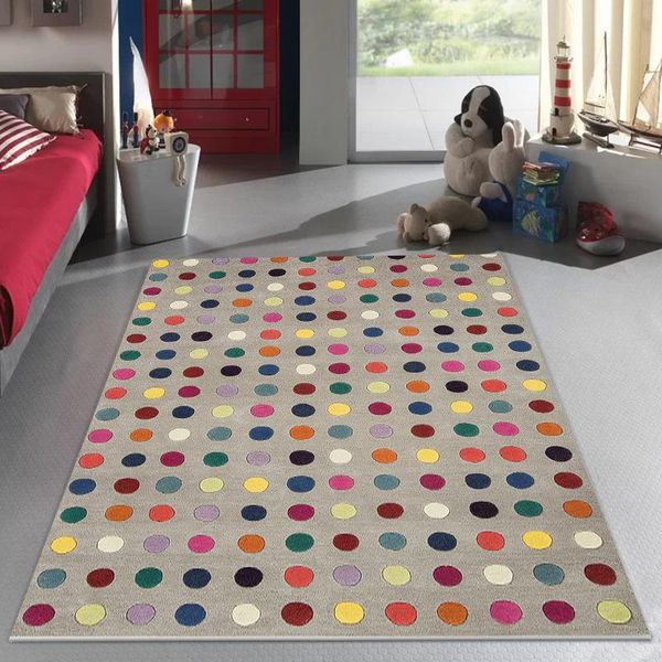 

carpets fashion, modern and simple style, colorful dots, bedroom, living room door mat, anti-skid bedside carpet mat