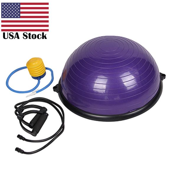 

US Stock Yoga Ball Balance Hemisphere Fitness for Gym Office Home Purple 23inch 58cm