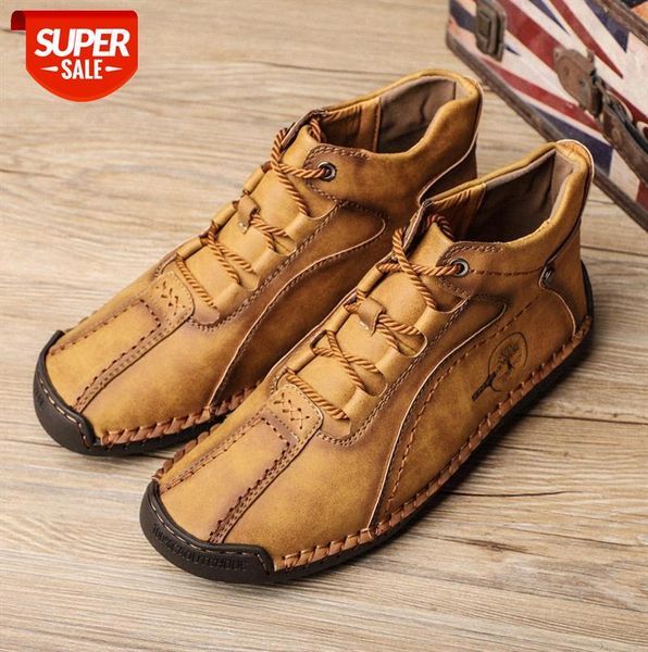 

men's casual shoes lace-up middle cut retro british style large size #xk0z