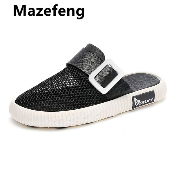 

slippers 2021 men shoes beach casual men's hollow out couple sandal flip flops non-slide male azxi, Black