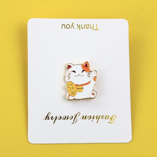 

pins, brooches lovely lucky cat enamel pins fortune cats brooche collar denim amulet coat corsage lapel pin backpack bags badge friend gift, Gray