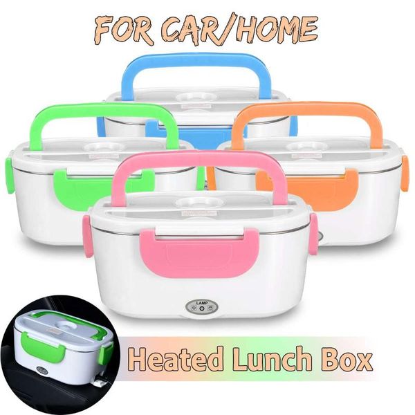 

dinnerware sets warmer container portable electric heating stainless steel lunch box home bento storage heated for kids eu plug