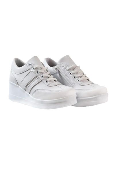 

white zipper sports shoes dress, Black