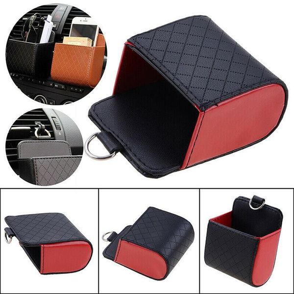 

car organizer 1 pcs storage bag 1pcs air vent holder pu leather pocket