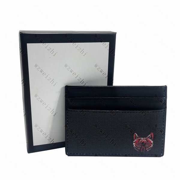 Porta carte di credito di alta qualità Uomo Donna Biglietto da visita in vera pelle Coffee Snake Tiger Bee Fox Porta carte di credito Portafoglio ultra sottile Borsa a pacchetto 8 modelli