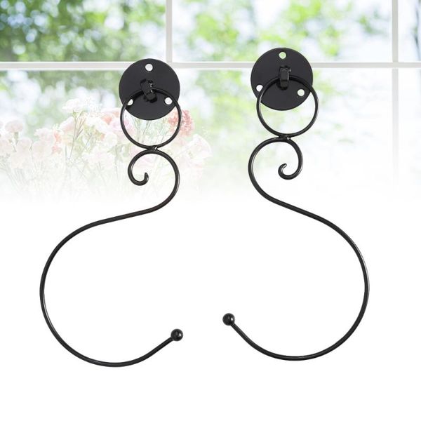 

other home decor 1 pair european style wall decorative iron curtain holdbacks hooks drapery tiebacks tassel holder (black)