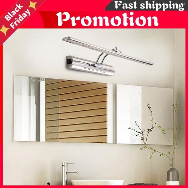 

modern bathroom mirror light 220v 110v 7w 40cm 9w 55cm waterproof stainless steel led wall lamp with switch sconce