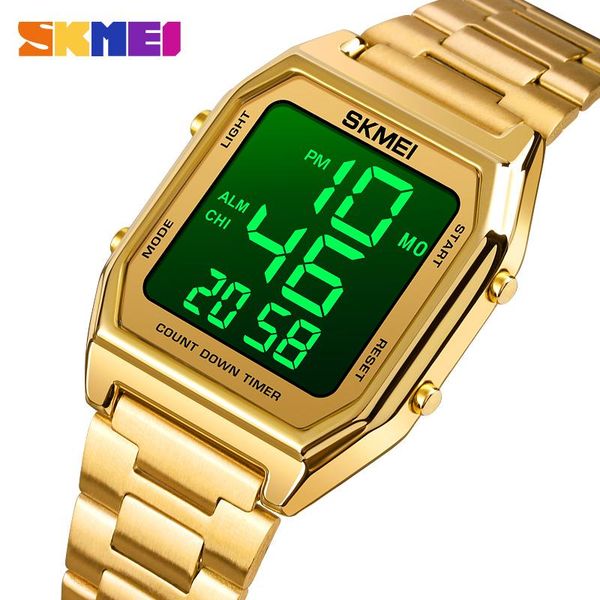 

wristwatches skmei led dual time digital men watch retro fashion sport mens wrist watches waterproof alarm clock for male reloj hombre 1735, Slivery;brown