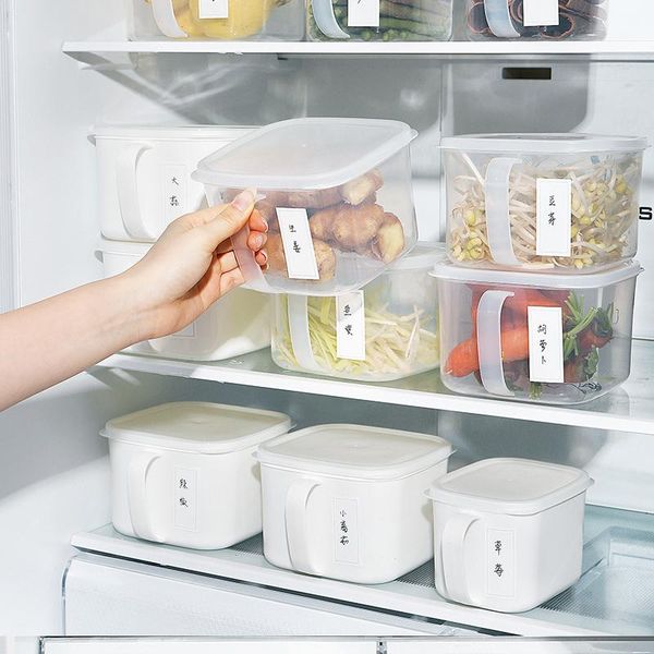 

storage bottles & jars refrigerator fresh-keeping box with handle can stack food organizer kitchenvegetables