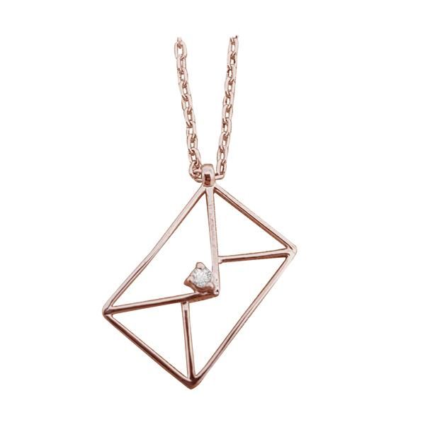 

chains retail 925 silver gift diamond pendant envelope letter present necklace accessory trendy for women turkish jewelry