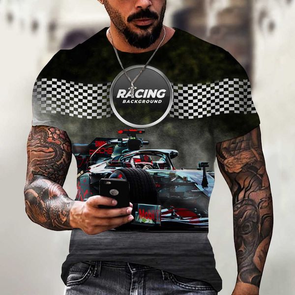 

summer t-shirt cool motorcycle 3d printing street trend men's sports short sleeve t-shirt spring wear breathable casual shirt for men, White;black