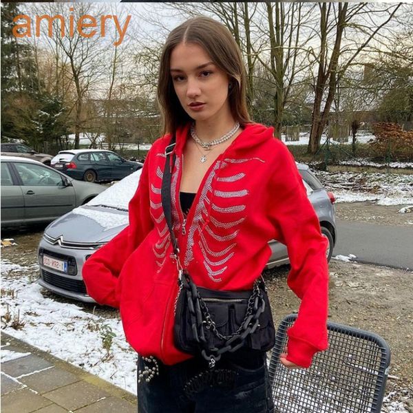 

women zip up hoodie streetwear letter printed long sleeve sweatshirts gothic punk spring female hoodie jackets, Black