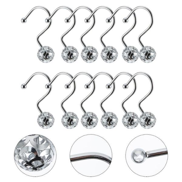 

bath accessory set 12 pcs shower curtain clips window fixing iron plating hooks