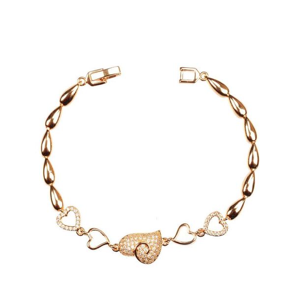 

link, chain 2021 fashion women's zircon heart bracelet women jewelry gift, Black