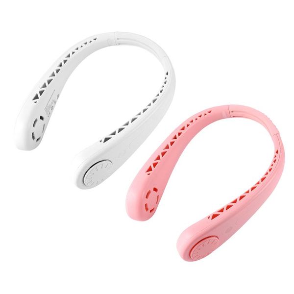 

mini cooling fan portable cooler personal hanging neck usb rechargeable no leaf noiseless hands-for outdoor electric fans