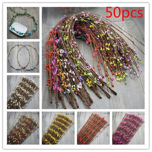 

decorative flowers & wreaths 65cm colourful rattan ring artificial garland stamens frame for christmas home decor diy floral wedding