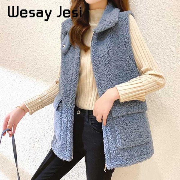 

women's vests 2021 vest jacket cashmere fabric casual lapel padded warm simple sleeveless fashion for women, Black;white