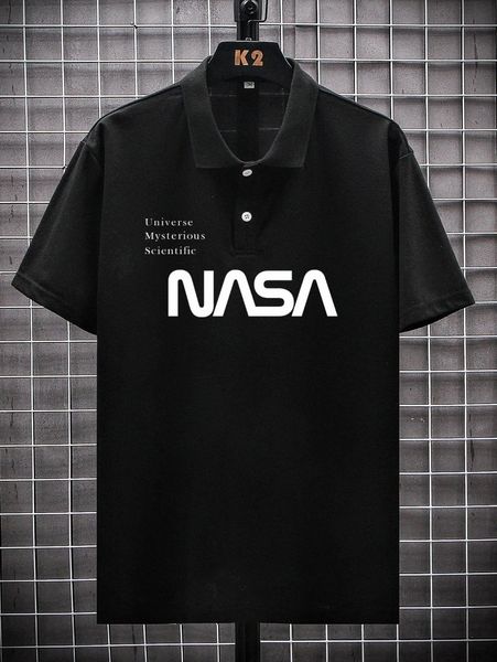 

men letter graphic polo shirt g2x5#, White;black