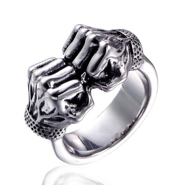 

delicate ring stainless steel 2021 fashion fist sports, Silver