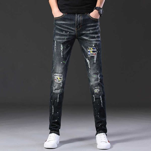 

men's jeans 2021 summer casual jeans, Blue