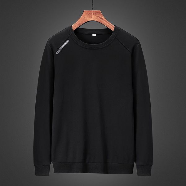 

round neck sweater autumn loose casual large size pullover middle aged long sleeve base coat men's clothing, Black