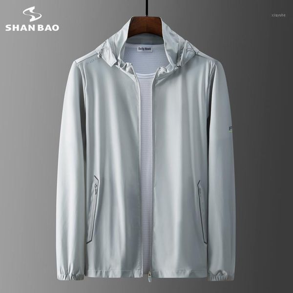 

men's jackets shan bao 2021 summer lightweight quick-drying jacket classic style hooded young brand plus size sun protection, Black;brown