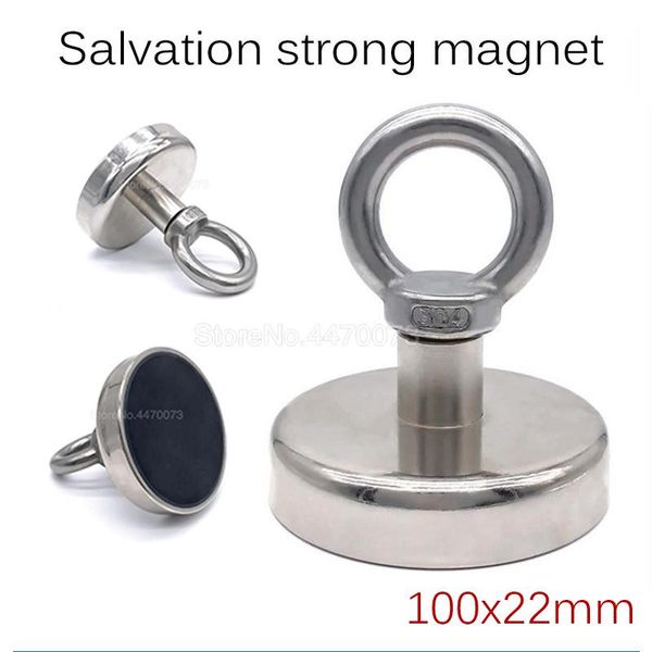 

hooks & rails 1pcs strong neodymium magnet salvage deep sea fishing magnets holder pulling mounting pot ring eyebolt powerful round super