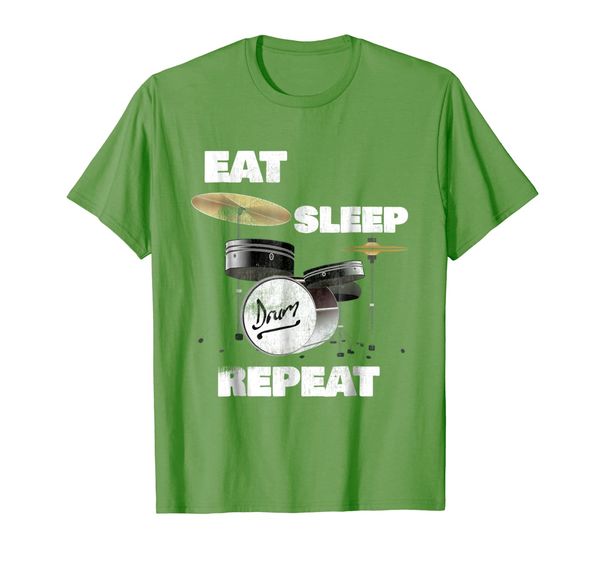 

eat sleep drum repeat shirt musician distressed drummer tee, White;black