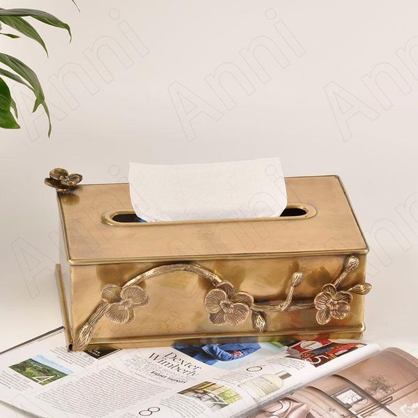 

tissue boxes & napkins creativity brass plum european modern relief craft golden metal handwork paper towel organization home decoration